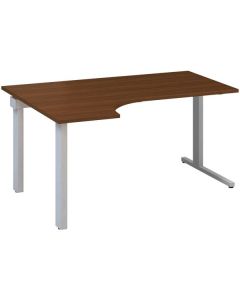 Psací stůl Alfa 305 - ergo, levý, 160 cm, ořech/st