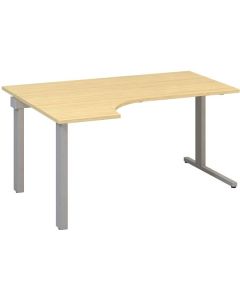 Psací stůl Alfa 305 - ergo, levý, 160 cm, dub Vice