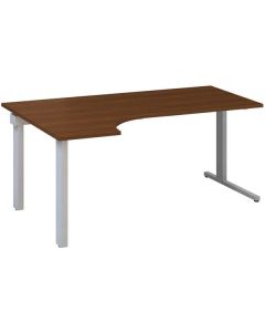 Psací stůl Alfa 305 - ergo, levý, 180 cm, ořech/st