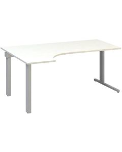 Psací stůl Alfa 305 - ergo, levý, 180 cm, bílý/stř