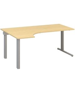 Psací stůl Alfa 305 - ergo, levý, 180 cm, dub Vice