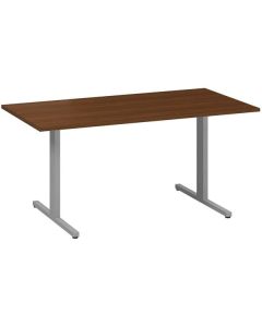 Jednací stůl Alfa 455 - 160 cm, ořech/stříbrný