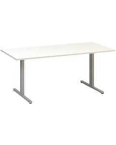 Jednací stůl Alfa 455 - 180 cm, bílý/stříbrný