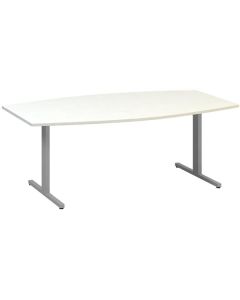 Jednací stůl Alfa 455 - 200 cm, bílý/stříbrný