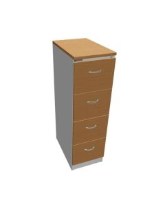 Čtyřzásuvková kartotéka Hobis RGD 14 CE - buk/šedá