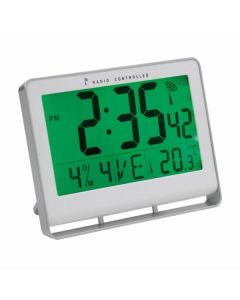 Digitální hodiny LCD NEO - bílé/stříbrnošedé