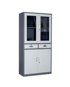 Kombinovaná skříň HDW-S-B24, tmavě šedá/bílá
