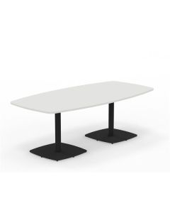 Jednací stůl MeeThink, 220 x 110 cm - bílý/černý