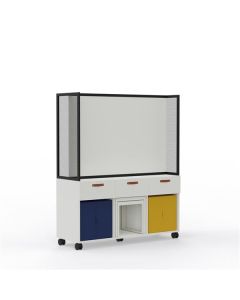 Komoda Offa Triple Box - mobilní, s tabulí, bílá