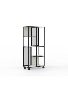Regál Offa Metal - mobilní, kovový, bílý