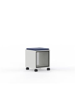 Taburet Offa - mobilní, bílý/modrý