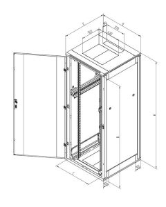 Triton 19" rozvaděč stojanový 32U/800x900, rozebíratelný, perforované přední dveře