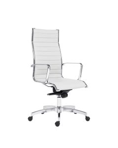 Kancelářské křeslo Kase Ribbed High - bílé