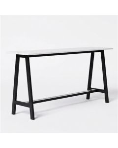 Barový stůl Wood, 217 x 60 cm - bílý/černý