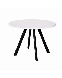 Kávový stolek Wood, průměr 60 cm - bílý/černý