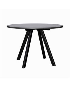 Jídelní stůl Wood, průměr 110 cm - antracit/černý