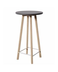 Barový stolek Wood, průměr 60 cm - antracit/buk