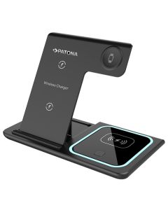 PATONA bezdrátová nabíječka 3v1, pro Iphone, Apple Watch a sluchátka Airpods, vstup 9V/2A, 5V/3A