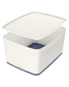 Úložná krabice s víkem Leitz MyBox, L bílá/šedá