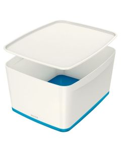 Úložná krabice s víkem Leitz MyBox, L bílá/modrá