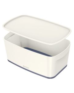 Úložná krabice s víkem Leitz MyBox, S bílá/šedá