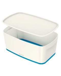 Úložná krabice s víkem Leitz MyBox, S bílá/modrá