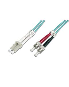 DIGITUS Fiber Optic Patch Cord, LC to ST, Multimode 50/125 µ, Duplex Length 1m, Class OM3