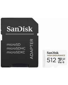 SanDisk High Endurance microSDXC 512GB / C10, U3, V30 / Full HD / 4K videos / dash cams & home monitoring / + SD Adaptér