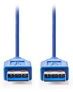 NEDIS kabel USB 3.0/ zástrčka USB-A - zástrčka USB-A/ modrý/ 2m