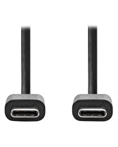 NEDIS kabel USB 2.0/ zástrčka USB-C - zástrčka USB-C/ 60 W/ 480 Mbps/ poniklovaný/ černý/ bulk/ 3m