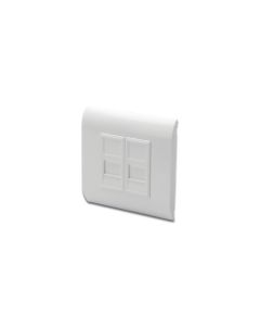 Digitus kryt zásuvky pro 2x keystone, prachový kryt, 80/80, bílá + 2x modulární vložka 22,5 mm, RAL 9003