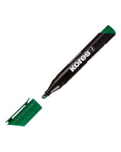 Permanentní popisovač Kores, zkosený, zelený