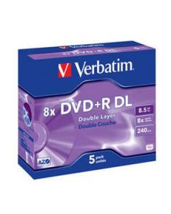 VERBATIM DVD+R DL AZO 8,5GB, 8x, jewel case 5 ks