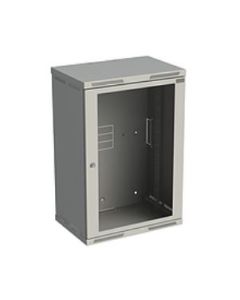 Rozvaděč nástěnný SENSA 18U 400mm, dveře sklo, RAL 7035, SENSA-18U-64-11-G