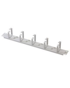  DIGITUS 1U panel pro správu kabelů 5x kabelové kroužky 40x60 mm, barva šedá (RAL 7035)