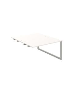 Psací stůl Hobis Uni USD O 1400 R - bílý/šedý, pod