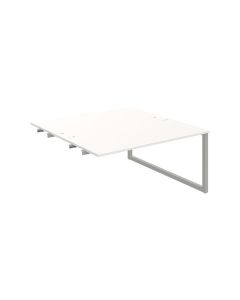 Psací stůl Hobis Uni USD O 1600 R - bílý/šedý, pod