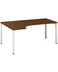Psací stůl Alfa 200 - ergo, levý, 180 cm, ořech/bí