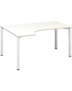 Psací stůl Alfa 200 - ergo, levý, 160 cm, bílý/bíl