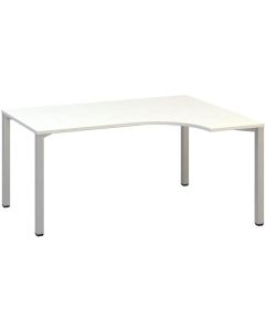 Psací stůl Alfa 200 - ergo, pravý, 160 cm, bílý/st