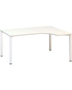 Psací stůl Alfa 200 - ergo, pravý, 160 cm, bílý/bí