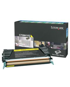 Lexmark C736, X736, X738 Yellow High Yield Return Programme Toner Cartridge (10K)