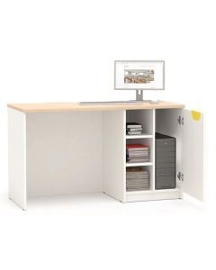 Katedra Fantasy s PC skříní, šíře 130 cm - javor/b