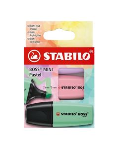 Zvýrazňovač STABILO BOSS MINI PASTEL, sada 3 barev