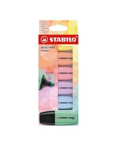 Zvýrazňovač STABILO BOSS MINI PASTEL, sada 6 barev