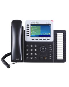 Grandstream GXP-2160, 4,3" bar. displej, 6x SIP, 2x 10/100/100 port, PoE, HD zvuk, konference, BT