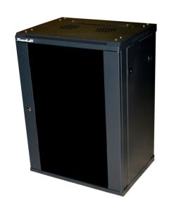 XtendLan 12U/600x450, na zeď, jednodílný, rozložený, skleněné dveře, černý