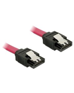 Delock Kabel SATA III 30 cm, přímý, červený
