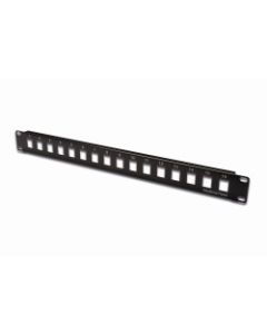 Digitus Blank Patch Panel, 16 port, nestíněný, 1U, černý