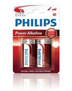 Philips baterie C PowerLife, alkalická - 2ks